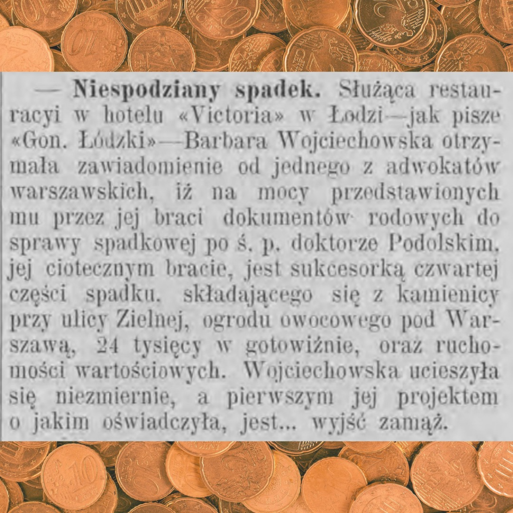 Notka z gazety: niespodziewany spadek