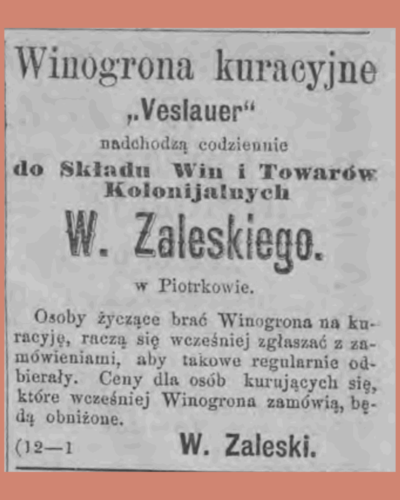 Oferta składu Zaleskiego (hotel Litewski)