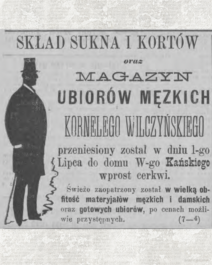 Magazyn ubiorów męskich Kornelego Wilczyńskiego